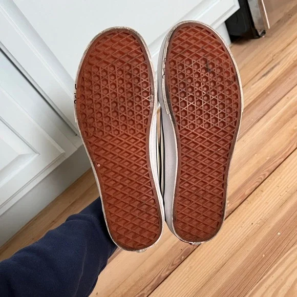 Vans Old Skool Suede Canvas Sneakers Neutral Brown White Mens 8.5 Casual Comfort - Picture 8 of 9